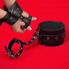 PU Leather Toe Thumb Cuffs