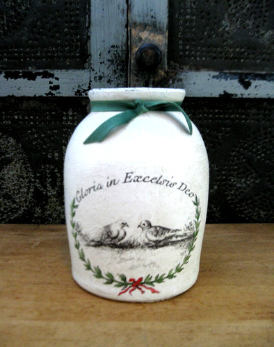 Antique stoneware crock hand - stoneware,