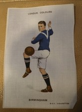 BIRMINGHAM CITY FC 1920 SILK ORIGINAL BDV CIGARETTES LEAGUE COLOURS 6"x4"