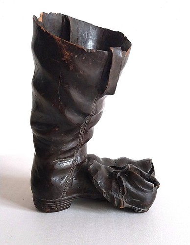 Carved wooden boot late - wooden,