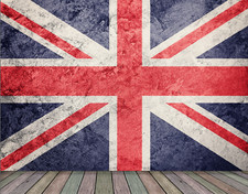 Union Jack Great Britain Flag Brickwork Graffiti Wall Mural Wallpaper Paste Fit_