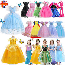 Girls Princess Cinderella Rapunzel Belle Fancy Dress Up Party Birthday Costume
