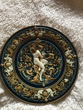 19th Century Majolica Hanging Wall Plate