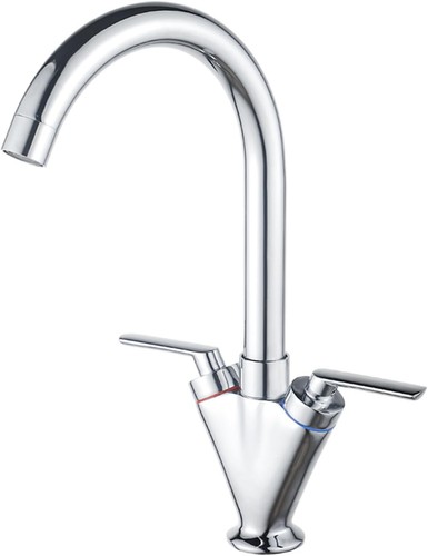 Kitchen tap dual lever sink - dual,