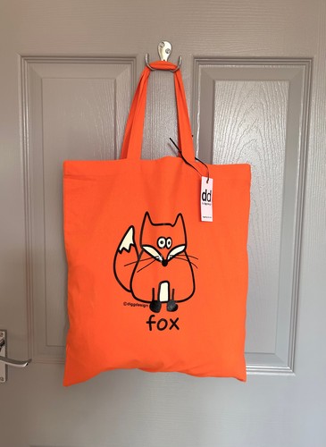 Reusable bag cute - fox, orange