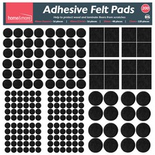 200 Felt Pads Self Adhesive Black Sticky Furniture Floor Chair Legs Protectors