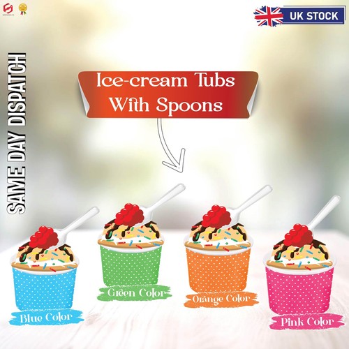 Pack ice cream - of, tubs