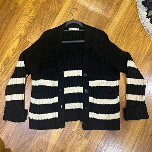 Zara black white striped - zara,