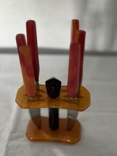 6 X Art Deco Fruit Knives With