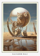 Large size salvador dali cats - large,