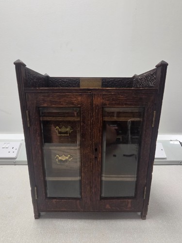 Antique oak smokers cabinet - antique,