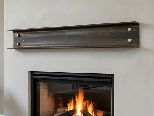 Industrial look mantel - industrial,
