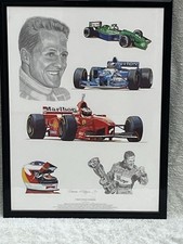 Micheal Schumacher Tribute Print, Framed In Very Good Condition