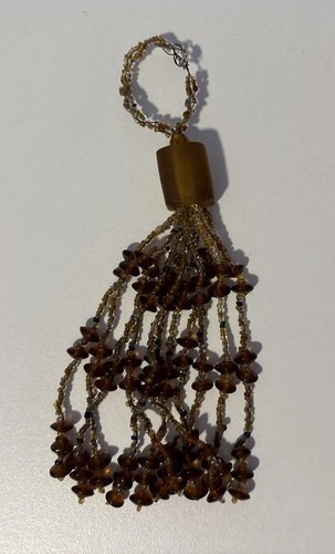 Vintage glass beaded tassel - glass,