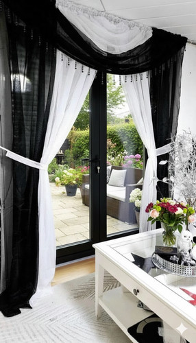 Elegant white black patio - elegant,
