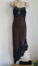 Zara Brown Satin Midi Dress