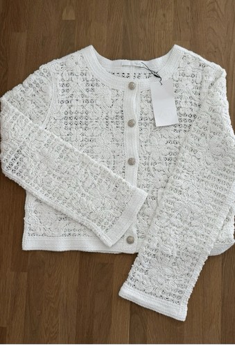 Bnwt zara white macrame - zara,
