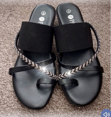 Pavers black toe post sandals - toe-post,