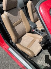 MGF TF 2001 MODEL - PAIR OF HALF LEATHER FRONT SEATS-VGC FROM A LOW MILEAGE CAR