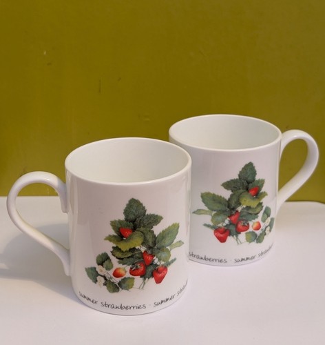 Summer strawberries mug - strawberries, mug,