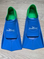 Swimz Training Fins Swimming Flippers UK 1 - 1.5 Blue Green Vgc 