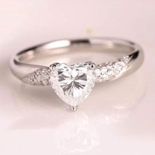 14K White Gold Finish 1Ct