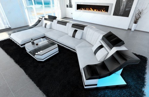 Corner couch leather - , sofa