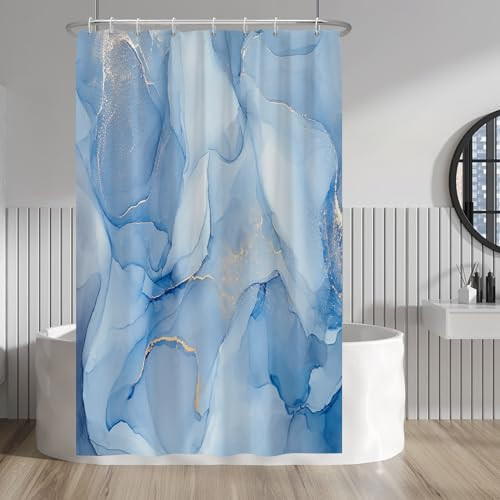 Blue marble shower - blue,