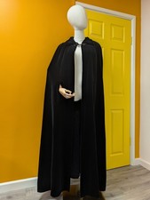 Vintage 1970s Quad Black Velvet Cape