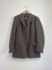 CALDENE EQUESTRIAN TWEED HERRINGBONE PURE WOOL JACKET SIZE 40 (12-14)DOUBLE VENT