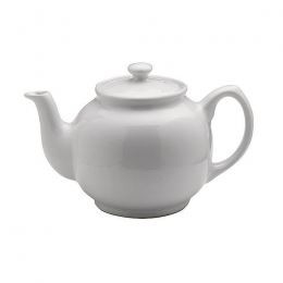 White ceramic teapot cup - white, 6