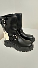 Pull&Bear Collection Black Mid-calf Biker Boots – Size EU 36 / UK 3