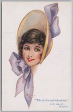 GLAMOUR The Girl He Left behind Him Artist R Ellett Postcard