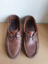 MENS Lace Up Deck Boat Shoes in Brown Leather. Uk7 /EU41
