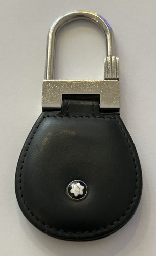 Montblanc black leather key - black,