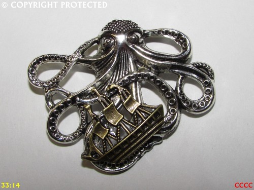 Steampunk brooch badge pin - brooch,