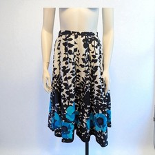 Simon Jeffrey Collection Black & White Floral Skirt Size UK 8 / XS •  Midi Skirt