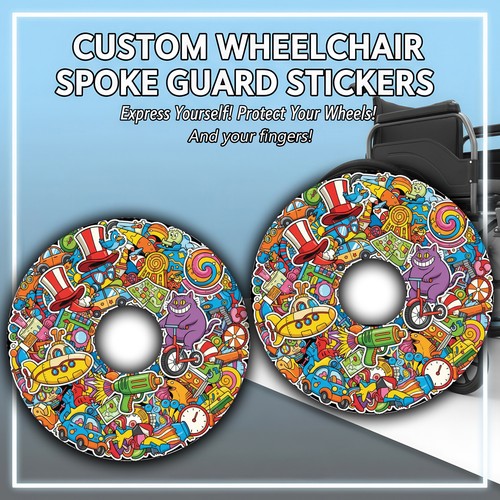 Wheelchair spoke guard - guard, sticker