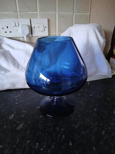 Blue glass decorative - blue,