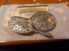 1950s Vintage Dressing Table Set Brush, Mirror, Comb Cloths Brush, 