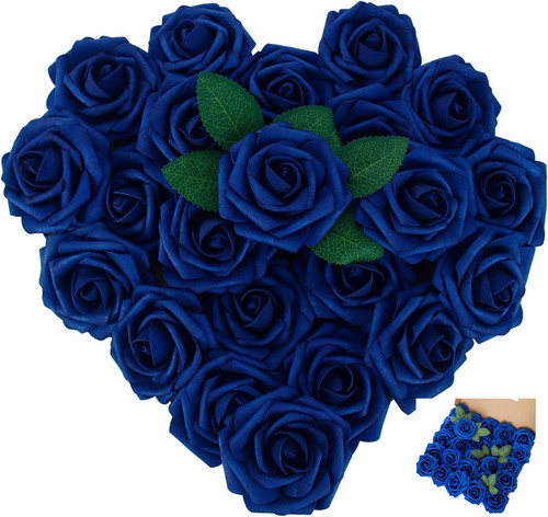 25pcs navy blue roses - navy,
