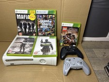 Microsoft Xbox 360 Console with 2x Controllers 5x Games - No Cables Inc - Tested