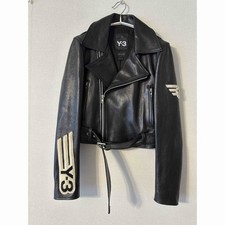 Y-3 Black Leather Rider Jacket