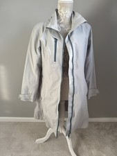 SEASALT 'COVERACK COAT' PALE GREY WATERPROOF SIZE 12, ZIP FRONT/POCKETS NO HOOD