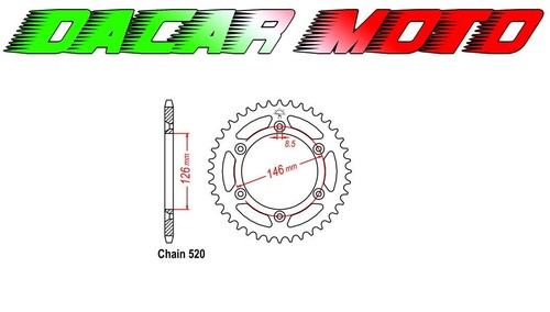 Aluminum sprocket 520 z50 - 520/z50, for