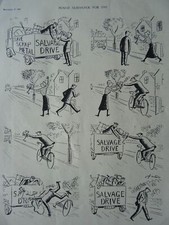 1942 Original Print WW2 WAR EFFORT SALVAGE DRIVE - RECYCLE & SAVE SCRAP METAL