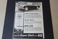 Original 1962 magazine advert: MG MGA in sepia, SHELL frame-ready wall-art 