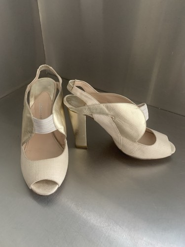Vintage cream gold sling back - vintage,