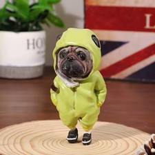 Cute Pug Dog Figurine in Frog