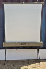 Vintage Exella 72" Projector Screen Spring Loaded Freestanding on Legs 130x129cm